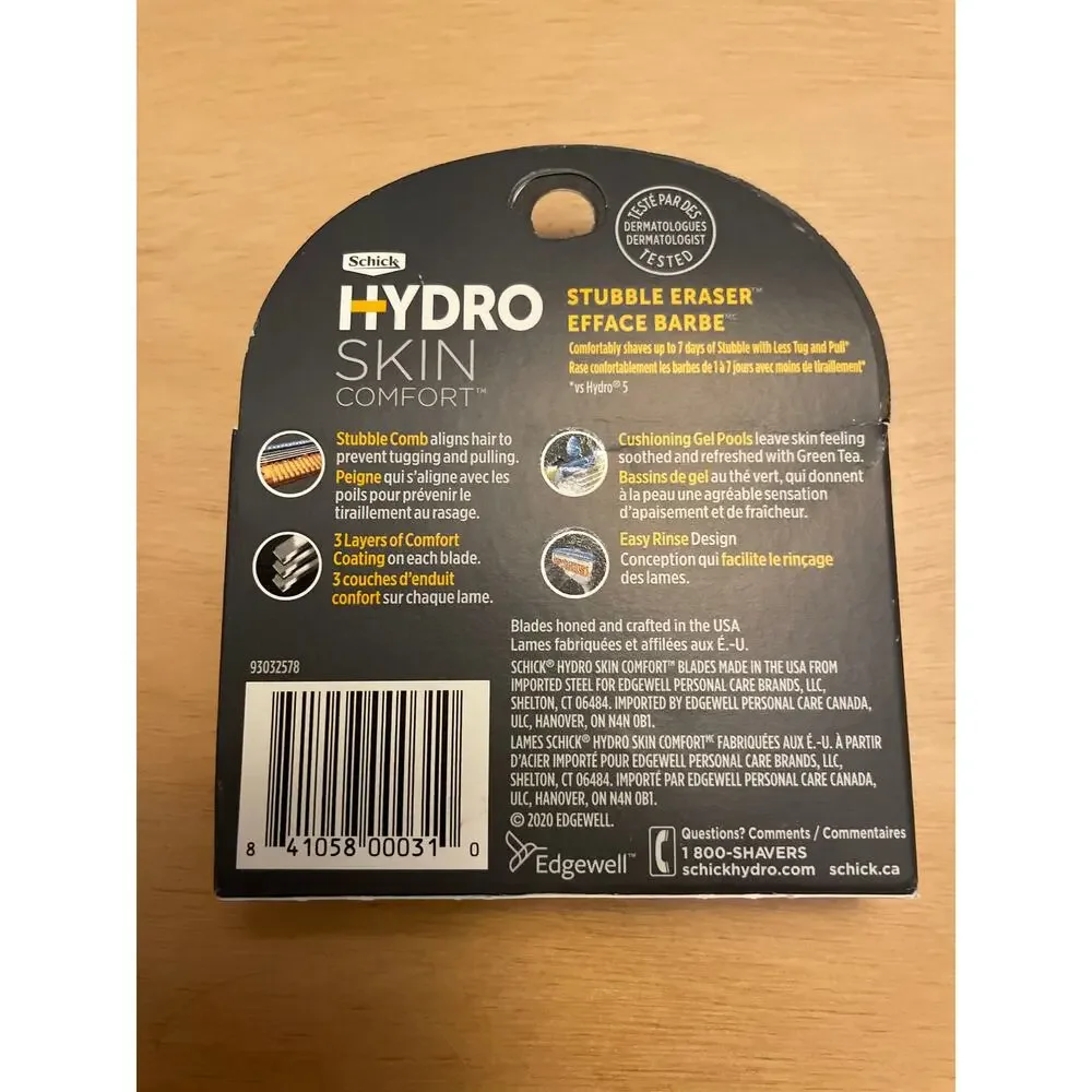 New Mens Schick Hydro Skin Comfort 5 Blades 4 Cartridge Refills Fits Hydro 5